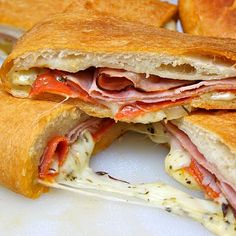 Football Party Stromboli Deli Sandwiches, Tasty Kitchen, Football Food, Super Bowl Food, Soup And Sandwich, Football Party, Provolone, Game Day Food, I Love Food