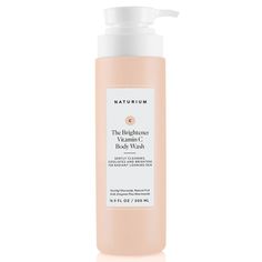 Our silky, gel-cream body wash is formulated with gentle, yet effective surfactants, combined with ascorbyl glucoside, a highly stable vitamin C derivative, bioactive fruit acids and enzymes. Formulated to brighten the look of dark spots and dullness for softer, smoother and more radiant looking skin. Developed for all skin types, and gentle enough for daily use. This formula contains and advanced moisture complex of of glycerin, sodium PCA and sodium hyaluronate, which increase barrier function Naturium Body Washes, Vitamin C Body Wash, Naturium Vitamin C, Brightening Body Wash, Vitamin C Serum Benefits, Sensitive Skin Body Wash, Girl Money, Dream Shower