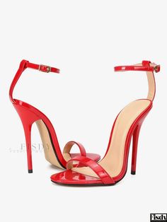 Fisdy - Ladies Elegant Ankle Strap High Heel Sandals with Exquisite Sky High Stiletto Street Wear Style, Heel Boots For Women, Thigh High Heels, Very High Heels, Thigh High Boots Heels, Ankle Strap High Heels, Open Toed Heels, Super High Heels, Estilo Chic