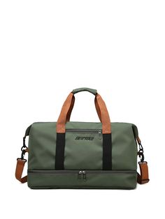 Army Green  Collar  Nylon Letter Duffel Bag Embellished   Men Bags Holdall Bag, Men's Totes, Sports Gym, Sport Gym, Sport Bag, Travel And Leisure, Green Bag, Duffel Bag, Army Green