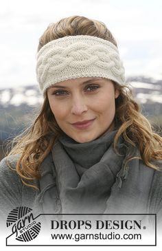 a woman wearing a white headband and gray shirt with the words drops design on it