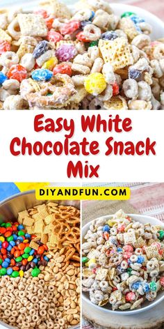 Easy White Chocolate Snack Mixa simple and delicious sweetsaltyand crunchy recipe made with cerealcandypretzelsand nutsRead more ats://diyandfun.com/easy-white-chocolate-snack-mix/ Chex Mix Recipes With White Chocolate, Sweet And Salty Snack Mix Recipes White Chocolate, White Chocolate Cheerio Snack, White Chocolate Chex Mix Snack, Homemade Chex Mix Recipe Slow Cooker, White Chocolate Cereal Snack, White Chocolate Cereal Clusters, White Chocolate Party Mix Recipe, White Chocolate Trail Mix Recipes