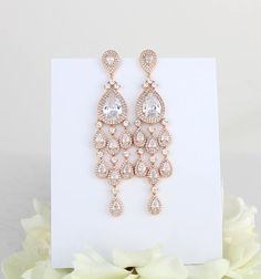 Rose Gold earrings Chandelier earrings Bridal jewelry Cubic Zirconia Drop Chandelier Earrings, Glamorous Rose Gold Cubic Zirconia Chandelier Earrings, Rose Gold Dangle Teardrop Earrings, Glamorous Rose Gold Chandelier Earrings, Rose Gold Cubic Zirconia Drop Bridal Earrings, Elegant Rose Gold Dangle Chandelier Earrings, Glamorous Rose Gold Dangle Jewelry, Glamorous Cubic Zirconia Drop Chandelier Earrings, Glamorous Long Drop Chandelier Earrings With Cubic Zirconia