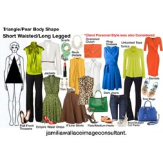 Pear Body Shape by jamilia-wallace on Polyvore featuring polyvore, fashion, style, French Connection, Kenzo, Yanny London, Oscar de la Renta, H&M, Lipsy and MANGO Pearshaped Fashion, Short Legs Long Torso, Blue V Neck Dress, Triangle Body Shape Outfits, Green Skater Skirt