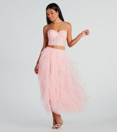 Long Tule Skirt, Pink Midi Skirt, Tulle Midi Skirt, Tour Outfits, Fashion 2024, Black Midi Skirt, Party Outfits, Tulle Fabric, Corset Style