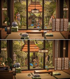 Japanese House Interior Design, Japanese House Interior, Happy Thursday Everyone, Animal Crossing Pocket Camp, Bamboo Tree