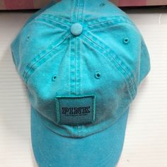 Victoria’s Secret Pink Baseball Cap Hat Teal Blue. One Size New With Tag Casual Light Blue Cap, Casual Light Blue Hat With Curved Brim, Baseball Cap Aesthetic, Cap Aesthetic, White Baseball Hat, Vs Pink Nation, Boston Red Sox Hat, Pink Baseball Hat, Red Sox Hat