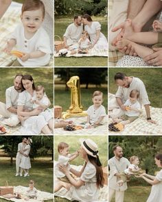 a collage of photos showing people and their babies