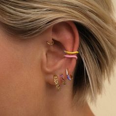 Gold Maverick Enamel Ear Cuff Set | Adorn Luxe | Adornmonde Zhuhai, Quirky Earrings, Luxe Jewelry, Pop Art Design, Silver Ear Cuff, Demi Fine Jewelry, Enamel Earrings, Rose Gold Jewelry, Fine Jewelry Collection