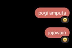 two conversation bubbles with the words pogi amputa and jojowain