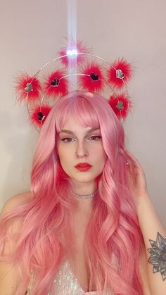 The fluffy Cupid crown is an incredible addition to any of your festive wear 💕. Great for parties festival, raves and any other other occasion where you want to make a statement!  These crowns can come in gold or silver (make sure you are on the right listing) and then ad any colour fluff you desire 😊.  They are great group accessories if you and your gang want to be matching but in different colour schemes 🤩💕. Why not order them with the matching earrings for even more of a statement! 🥰. P Whimsical Cat Ears Headband For Parties, Halo Crown, Pink Day, Festive Wear, Hen Do, Costume Hats, Silver Gifts, Burning Man, Colour Schemes