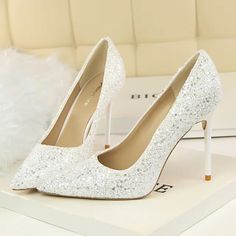 Women 7cm 9.5cm High Heels Bling Pumps Wedding Bridal Scarpins1.Measure the length of your foot, Heel to Toe, very important2. Choose matching EUR size based on the foot length. e.g. If your foot length is 23cm, choose size 36. 3.If you have any problems ,pls let me know! Glittery High Heels, Glittery Shoes, Sparkly High Heels, Free Vibes, Blue Champagne, Boho Festival Fashion, Winter Ankle Boots, Wild Free, Evening Shoes