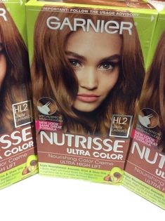 3 X Garnier Nutrisse Ultra Color Nourishing Color Hair color, #HL2 WARM CARAMEL NEW. PRICE IS FOR THREE NEW BOXES. EXACT ITEM IN PHOTOS. ALL #HL2 WARM CARAMEL. ALL NEW. Garnier Hair Color, Box Dye, Honey Brown Hair, Hair Color And Cut, New Price, Color Hair, Damaged Hair, Cut And Color, Dyed Hair