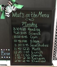 a blackboard with green writing on it that says what's on the menu