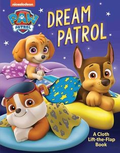 the paw patrol dream patrol book with two puppies and a dog on an inflatable floater