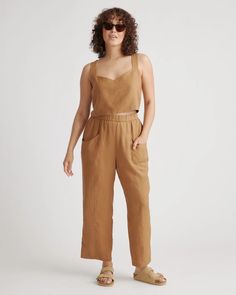 100% European Linen Tapered Ankle Pant Versatile Linen Cropped Leg Bottoms, Linen Cropped Leg Bottoms, Casual Flax Relaxed Fit Pants, Casual Flax Straight Pants, Casual Relaxed Fit Flax Pants, Casual Straight Flax Pants, Versatile Linen Tapered Leg Pants, Versatile Linen Pants With Tapered Leg, Versatile Cropped Linen Pants