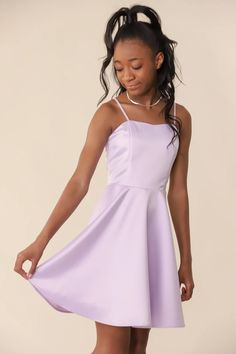 Fit and Flare Lilac Satin Party Dress – Udtfashion Party Dresses For Teenage Girl, Short School Dance Dresses, Conformation Outfit, Party Dresses For Girls 10-12, Dresses For Girls 10-12, Dresses For 13 Year Girl, Leavers Dresses, Elasticated Belts