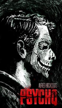 the poster for an upcoming horror film, psyrho is shown in black and white