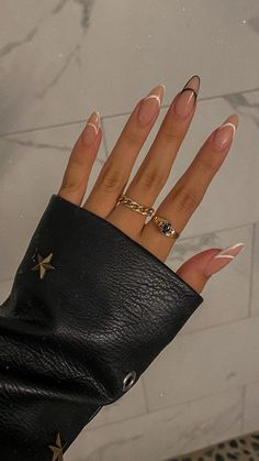 Minimal Nails, Almond Acrylic Nails, Nail Swag, Dope Nails, French Tip Nails