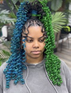 Hairstyles Faux Locs, Green Locs, Dyed Locs, Lock Styles, Dreads Styles For Women, Hair Tea, Short Locs, Loc Hairstyles