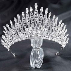 PRICES MAY VARY. Queen crowns for women is made of durable hard alloy and sparkly crystal rhinestones,noble silver color and baroque queen style to add a bit of romance and dreamy wedding for any brides. Rhinestone crown size:Height 3.9 inches,15.4 inches in diameter.Packaged in exquisite carton gift box,2 free hair pins can be fastened by this accessories. Baroque crowns and tiaras is crafted specifically to fit women and girls,perfectly fit in your hairstyles,a ideal hair accessory for bride t Elegant Tiara, Princess Tiaras, Queen Crowns, Crowns For Women, Crowns And Tiaras, Queen Style, Crown For Women, Veil Accessories, Silver Tiara