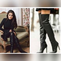 Jimmy Choo Giselle Over The Knee Black Boots Size 38.5 Black Very Good Condition ( Few Sign Of Use) 4.5” Heels Leather Over The Knee Black Boots, Knee Black Boots, Jimmy Choo Shoes, Over The Knee Boots, Over The Knee, Jimmy Choo, The Knee, Black Boots, Women Shoes