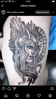 Viking Lady Tattoo, Valkyrie Chest Tattoo, Chest Tattoo Sketches, Tattoos Chest, Small Wrist Tattoo, Valkyrie Tattoo, Tattoo Coverup, Phönix Tattoo