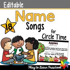 editable name songs for circle time apples