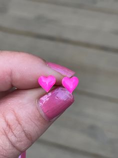 Metal Free Plastic Post Earrings, Small Heart Studs For Sensitive Ears, Hypoallergenic Bright Hot pink Studs, Great for kids or Adults The color of these metal free heart studs is so pretty. This color is such a bright pink color. Beautiful!  They are tiny, measuring only 6mm.    I also have these in a larger size in my shop, this is the link: https://www.etsy.com/listing/1557159482/metal-free-studs-for-women-pink-heart?click_key=da42753c5f94fd234bae254453e3abdc099c0d60%3A1557159482&click_sum=42 Mint Green Earrings, Jewelry Making Business, Pink Studs, Real Flower Jewelry, Tiny Stud Earrings, Free Earrings, Women Pink, Hypoallergenic Earrings, Heart Studs