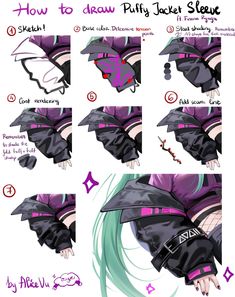 Clothes Tips, Clothes Drawing, Digital Painting Techniques, Anime Tutorial, Digital Art Beginner, 캐릭터 드로잉, Puffy Jacket, Illustrator Tutorials