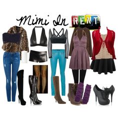 Mimi in Rent by thelovelysarah-rae on Polyvore featuring Chanel, H&M, Dion Lee, Plein Sud, Motel, Isabel Marant, Forever New, SLY 010, River Island and Moving Comfort Rent Mimi Outfit, Rent Inspired Outfits, Mimi Rent Outfit, Mimi Rent Costume, Rent Outfits Musical, Mimi Rent, Musical Inspired Outfits, Rent Musical Costumes, Rent The Musical