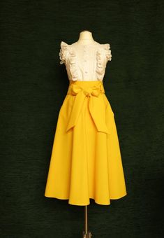 Check out this item in my Etsy shop https://www.etsy.com/listing/944385219/women-skirt-21-yellow-skirt-midi-skirt Midi Skirt With Belt, 50s Skirt, Unique Skirts, Skirt Elegant, Evening Skirts, Skirt With Belt, Office Skirt, Women Skirt, Yellow Skirt