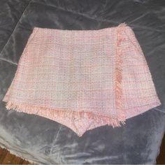 Super Cute Pink Skirt / Shorts Cute Pink Skirt, Monday Food, Front Fringe, Skirt Shorts, 90s Vibes, Forever 21 Skirts, Pink Skirt, Cute Pink, Wrap Style