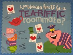 a bulletin board with pictures and words on it that says, valentine's how to be a tea - fic roommateate?