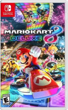 mario kart 3 deluxe on the nintendo wii gameboy's cover art, featuring mario kart and other characters