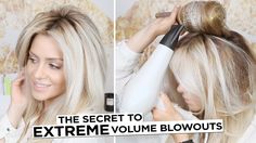 Poofy Ponytail, Volume Blowout, Blowout Volume, Extension Types, Harmonize Beauty, Layer Haircut, Flat Bangs, Fancy Ponytail, Blowout Hair Tutorial