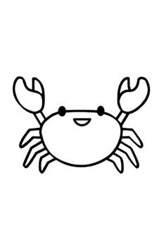 a black and white drawing of a crab