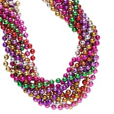 Colorful, lively Mardi Gras necklaces! Ten metallic colors to wear, give away and just enjoy. Each 8mm bead strand is a 32-inch continuous loop that is ready-to-wear, and prices to dance merrily off your shelf to the nearest party. Testing for colorfastness is recommended. Mardi Gras Beads, Mixed Colors, Metallic Colors, Bead Strand, Everyday Jewelry, Mardi Gras, Gift Necklace, Color Mixing, Necklaces