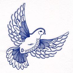 a drawing of a bird flying with its wings spread