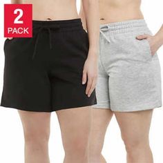 Danskin Ladies Soft Active Short, 2-Pack Features: Colors: Black (Black/Light Grey Heather) 2-Pack Soft French Terry Fabric Adjustable Drawcord Waist Side Seam Pockets Side Slit Hem 6” Inseam Content: 60% Cotton | 40% Polyester Sizing: Sizes: Ml Size Conversion: M= 8-10 | L= 12-14 Model Is 5’10” And Wearing Size Medium Care Instructions: Machine Wash Cold With Like Colors Tie Dye Should Be Washed Separately Gentle Cycle Mild Detergent Use Only Non-Chlorine Bleach When Needed Tumble Dry Low Remov Womens Athletic Shorts, Dance Shorts, Plus Size Brands, Clothing Manufacturer, Performance Wear, Active Wear Shorts, French Terry Fabric, Active Shorts, Blue Ties