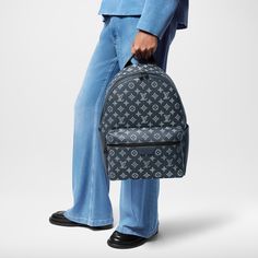 LOUIS VUITTON® - Discovery Backpack - Ink Blue White Luxury Blue Standard Backpack, Luxury Blue Backpack Bag, Designer Blue Backpack For Everyday Use, Designer Blue Backpack, Luxury Blue Backpack, Designer Blue Standard Backpack, Louis Vuitton Gifts, Louis Vuitton Official Website, Trunk Bag