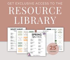 the book cover for get exclusively access to the resources library, including books and magazines