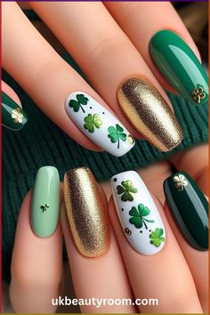 Painting your nails with a St Patrick’s Day theme is a creative way to show your love for the Irish culture and celebrate the holiday! You can use different techniques, tools, and nail stickers to create patterns, motifs, and effects that reflect the St Patrick’s Day traditions and spirit. This post lists 17 different ideas for St Patrick’s Day nails. 🍀 Hulk Nails Art, Saint Patrick Nails, St Patty Nails, Patty Nails, Every Day Nails, St Patricks Nail Designs, St Patrick Nails, Rockabilly Nails, Patrick Nails