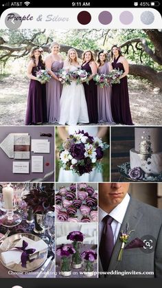 purple and silver wedding color scheme