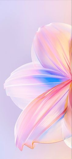 an abstract image of a flower with pink and blue petals