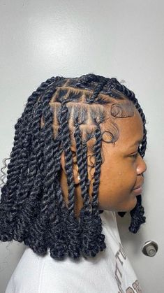 locs  • invisible locs  • bob hairstyles  • easy  • cuban twist hair  • neat  • cute  • barrel twists Cuban Twist Hair, Protective Hairstyles Braids, Hair Twist Styles, Pretty Braided Hairstyles, African Braids Hairstyles, Locs Hairstyles