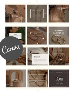 a collage of images with the words canva on them