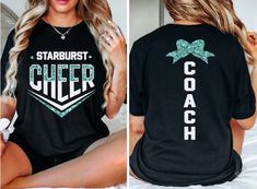 Glitter Cheer Shirtcheer Coach Shirtcheerleader Shirtcustom - Etsy Cheer Mom Squad Shirts, All Star Cheer Shirts, Pep Squad Shirts, Cheer Practice Clothes, Cheerleader Shirt Designs, School Cheer Shirts Design, Cheer Competition Shirts For Family, Cheer Comp Shirts, Cheer Themes For Competition