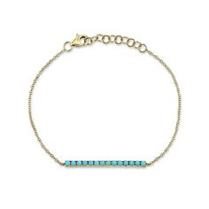 14K gold with 0.53-carat diamond turquoise bar adjustable beaded bracelet. Model Number: SDL55011440 Adjustable Beaded Bracelet, Bracelet Model, Neutral Earrings, Turquoise Bar, Bangle Ring, Bar Bracelet, Studded Necklace, Bar Bracelets, Fine Jewelry Bracelets