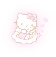 a hello kitty wallpaper with an arrow and bow